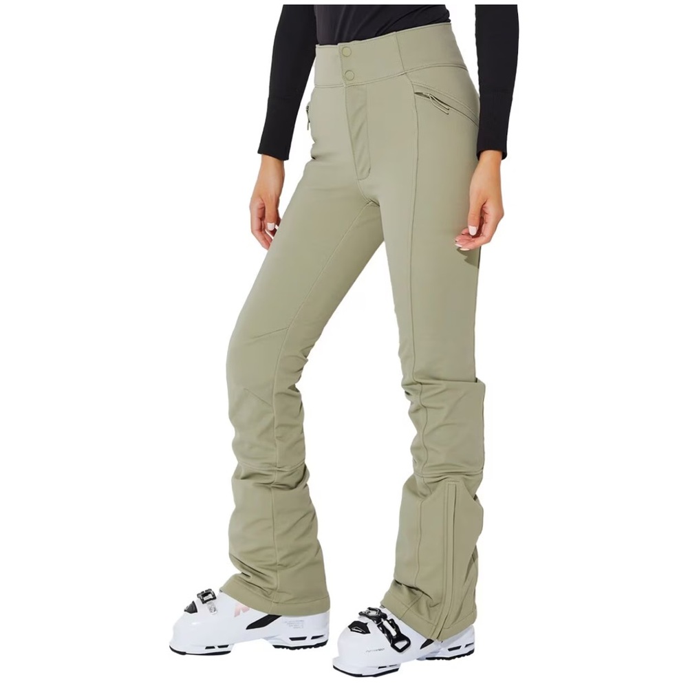 Halfdays Emma Ski Pants fitted stretch in Sage light green - NWT - short